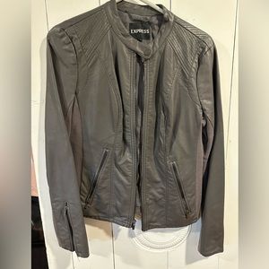 Price drop 🚨 Express Gray Faux Leather Jacket, Size L